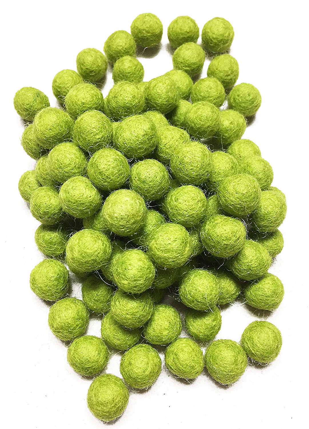 Yarn Place Felt Balls - 100 Pure Wool Beads 30mm Chartreuse GN3 - Click Image to Close